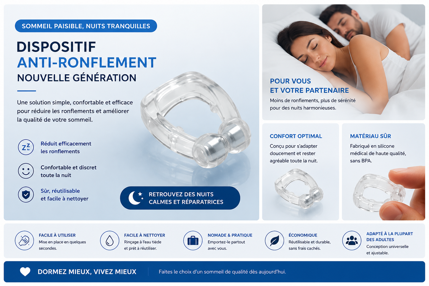 Dispositif Anti Ronflement : Retrouvez des Nuits Paisibles.